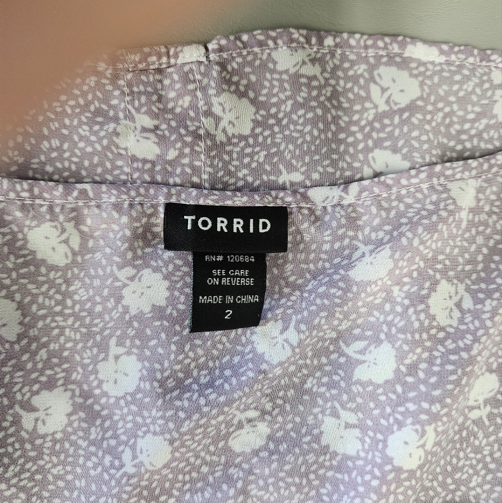Torrid Light Purple Floral Blouse